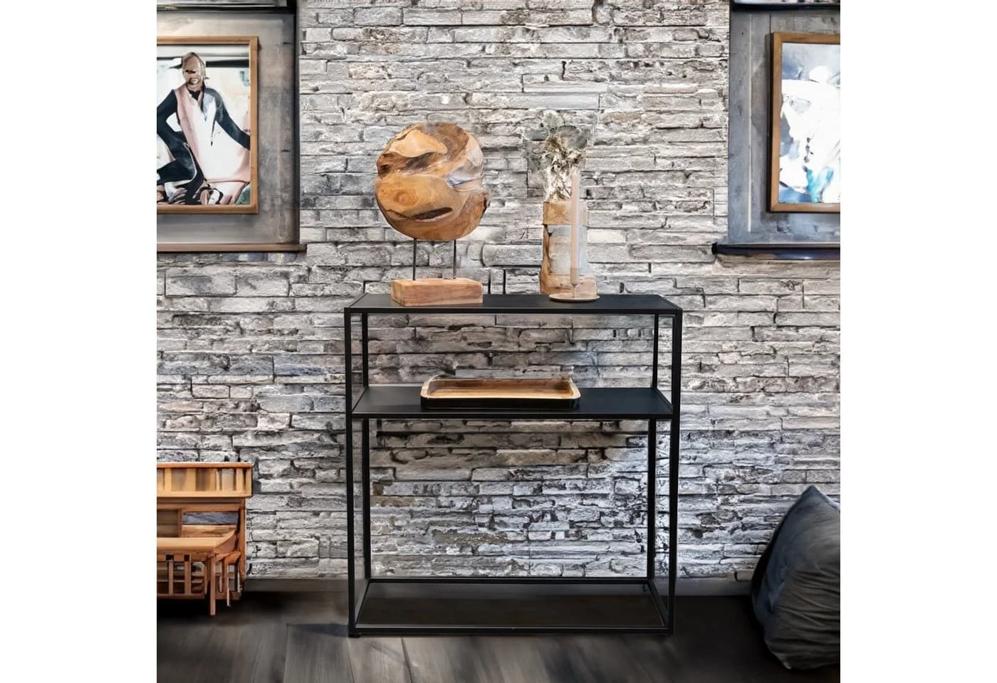 osoltus Konsolentisch Industrie Stil Stahl Schwarz - Bild 5
