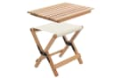 osoltus Campingstuhl 2in1 Holz Falthocker Beistelltisch Natur Bild 2