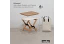 osoltus Campingstuhl 2in1 Holz Falthocker Beistelltisch Natur Bild 4