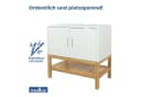 osoltus Badregal Osaka Unterschrank Weiß Bambus 2 Türen Bild 4