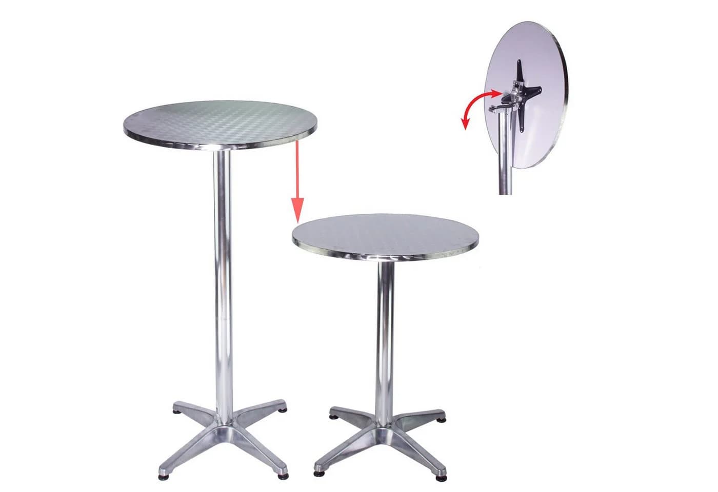 TRUTZHOLM Bistrotisch Stehtisch 2in1 höhenverstellbar Aluminium - Bild 2