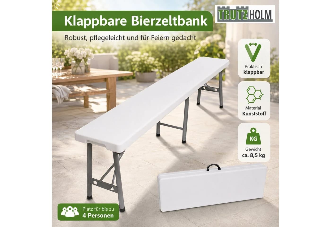 TrutzHolm Bierzeltbank 180 cm Klappbank Partybank
