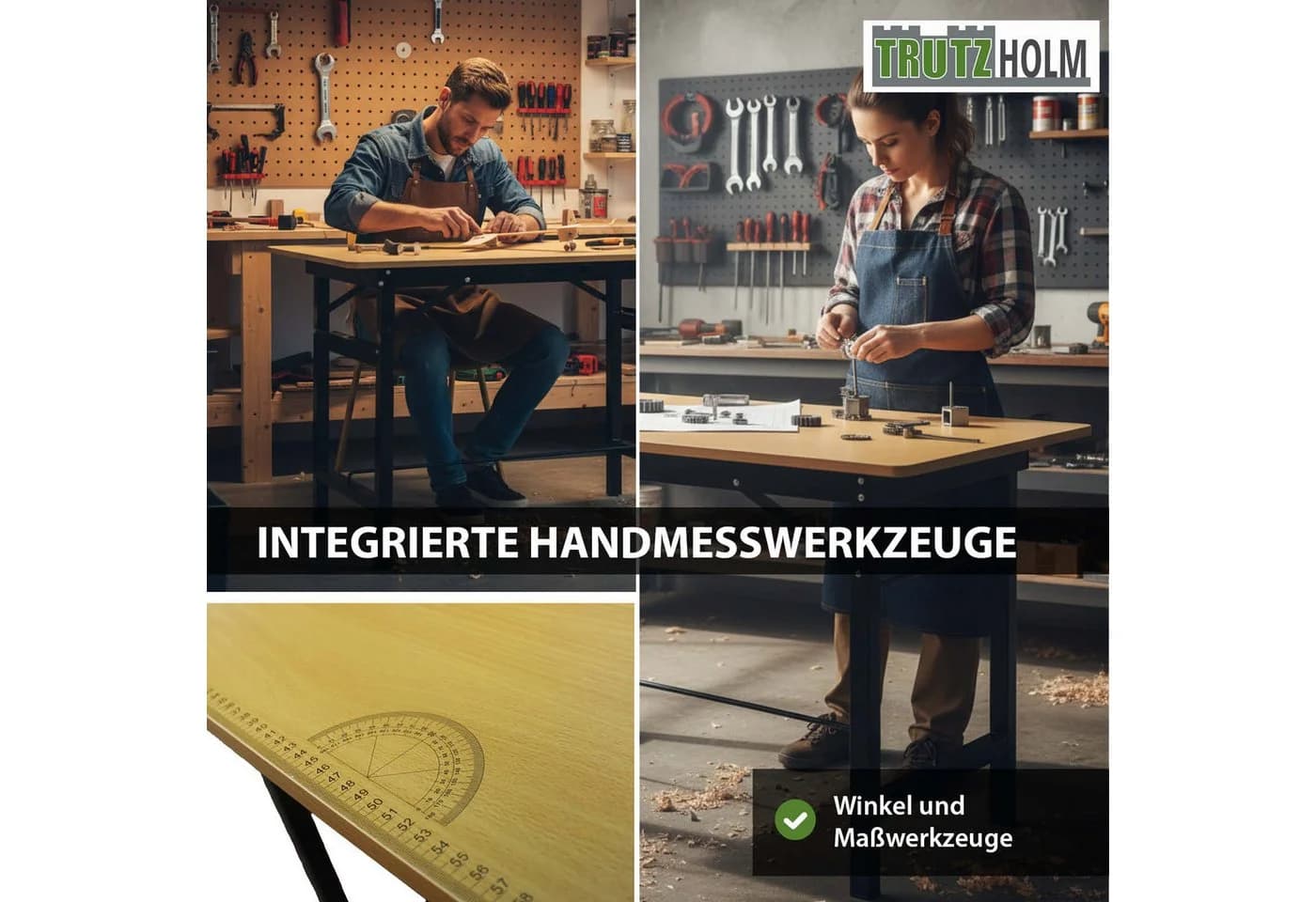 TRUTZHOLM Klappbarer Werktisch Stahl Schwarz - Bild 5