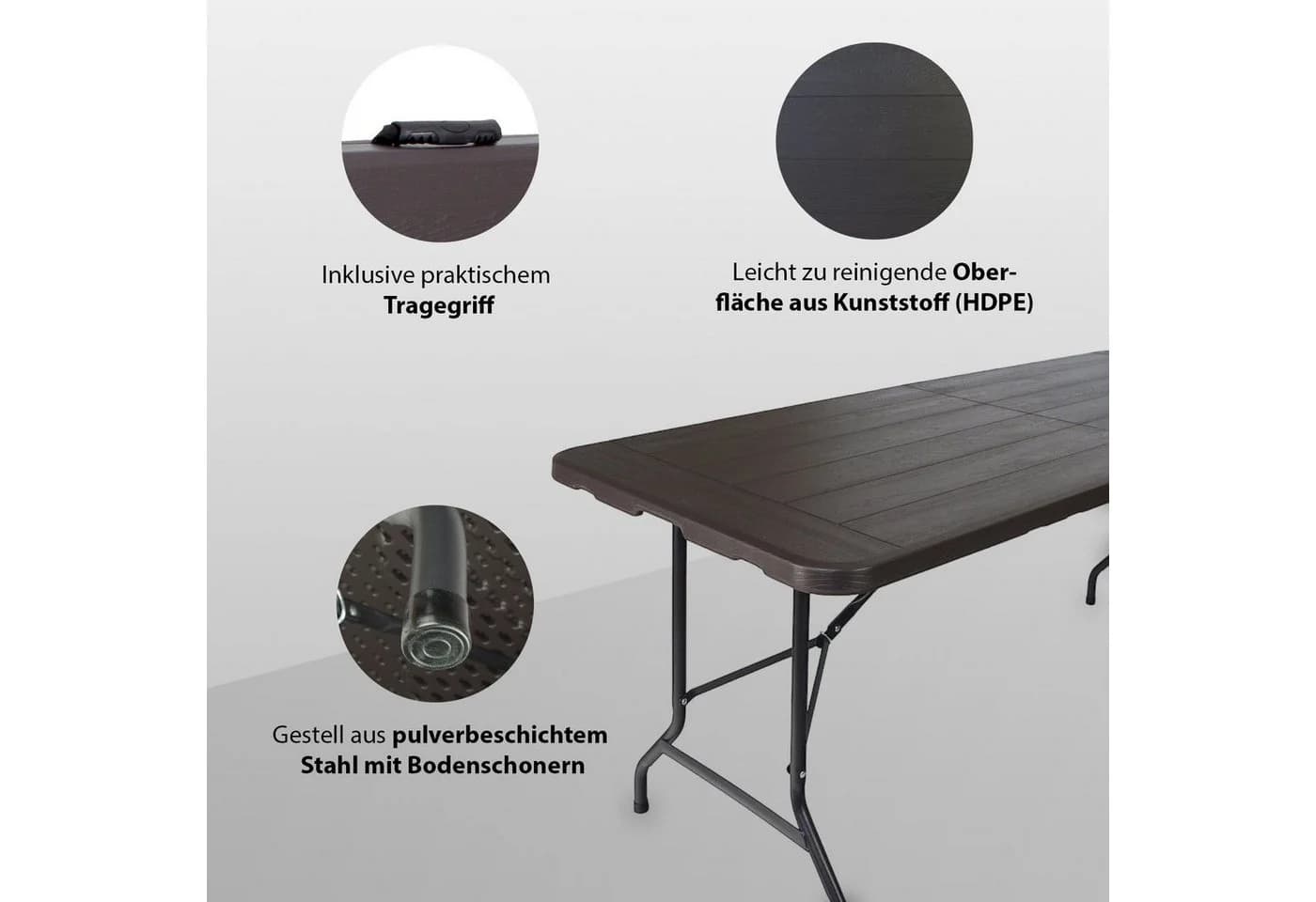 TRUTZHOLM Klapptisch Buffettisch Grau Holzoptik - Bild 4