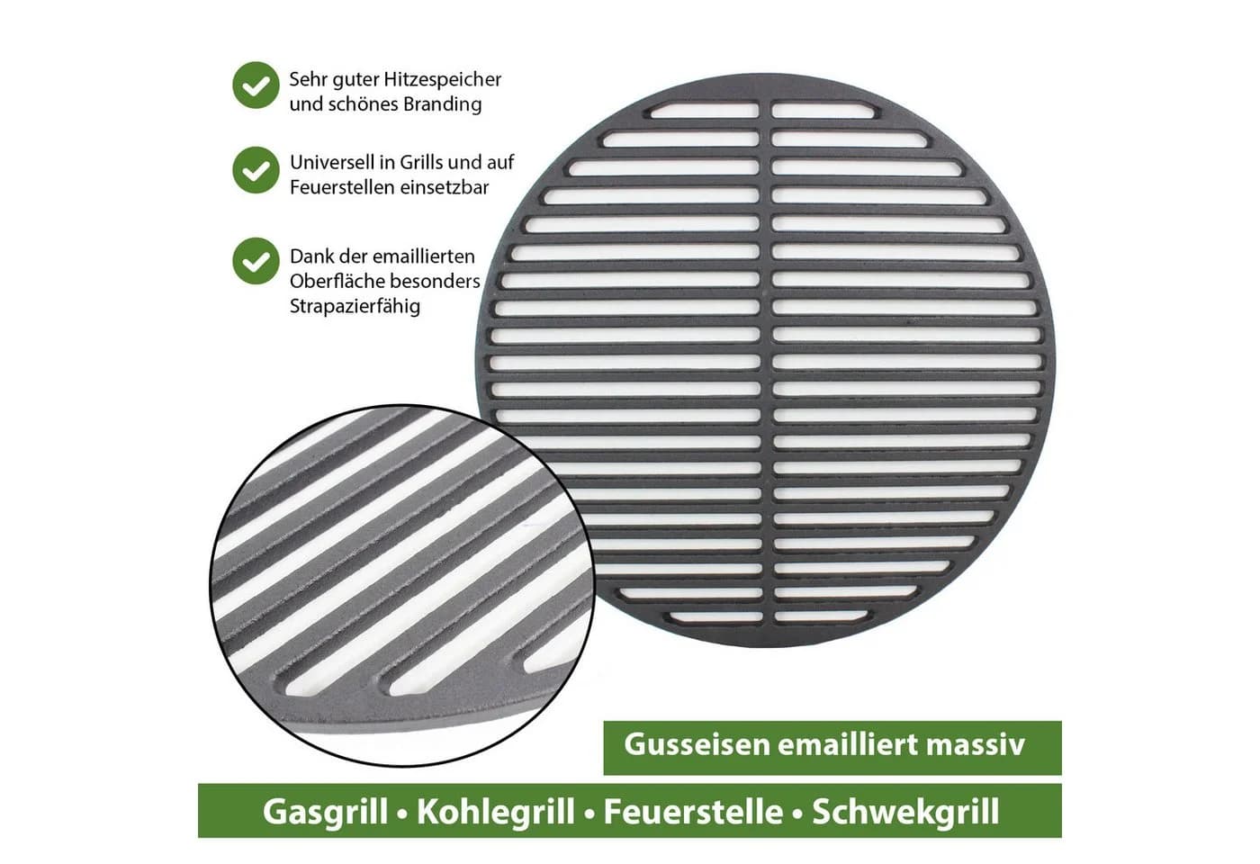 TRUTZHOLM Grillrost Gusseisen emailliert rund schwarz - Bild 4