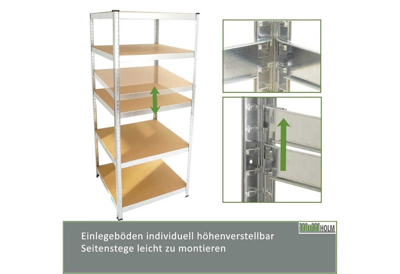 TRUTZHOLM Schwerlastregal 5 Böden Steckregal Stahl - Bild 4