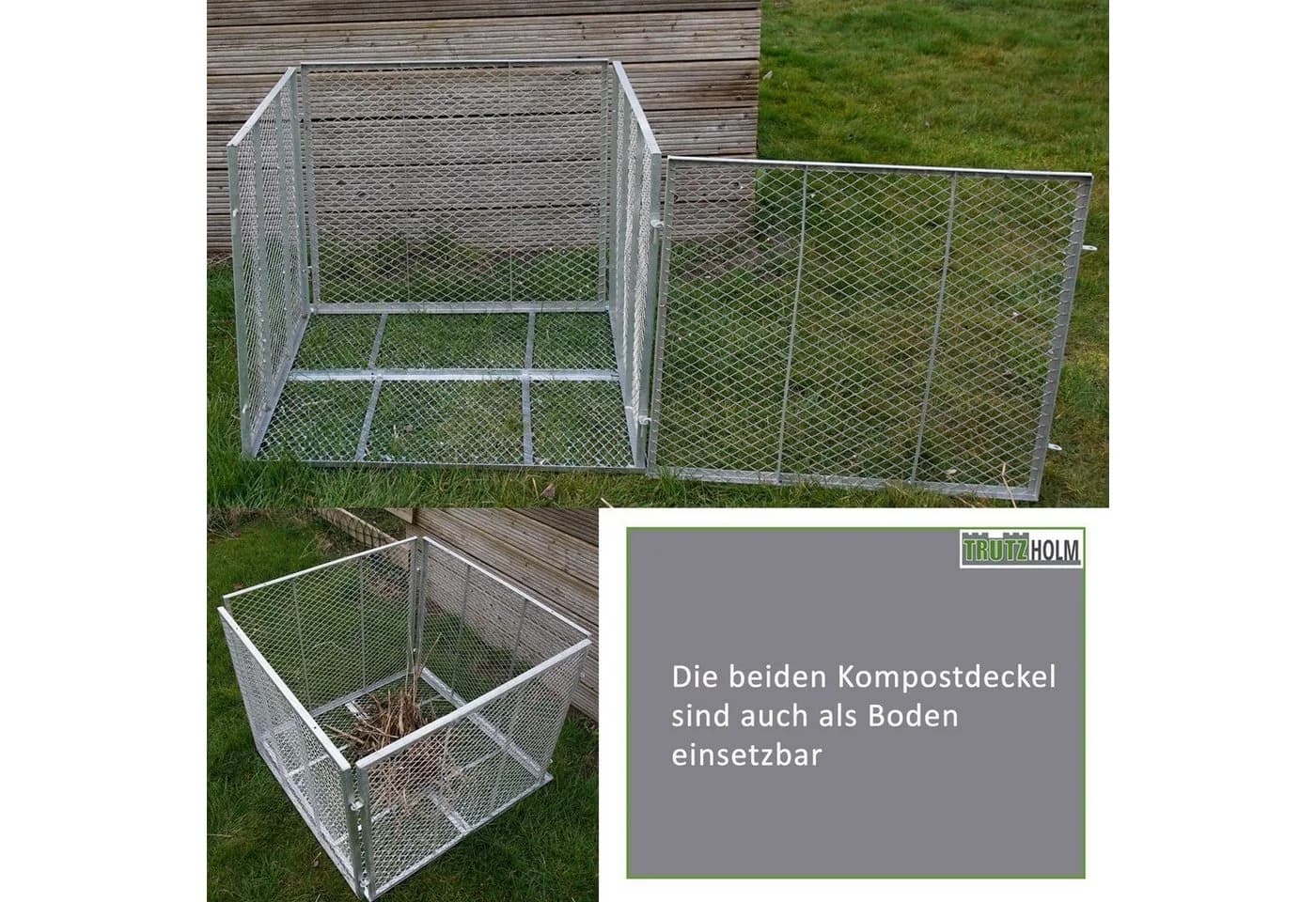 TRUTZHOLM Komposter Deckel oder Boden 100x100 cm Streckmetall - Bild 4
