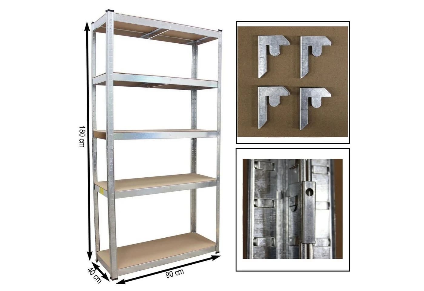 TRUTZHOLM Schwerlastregal 4er Set 180x90x40 cm 875 kg Tragkraft