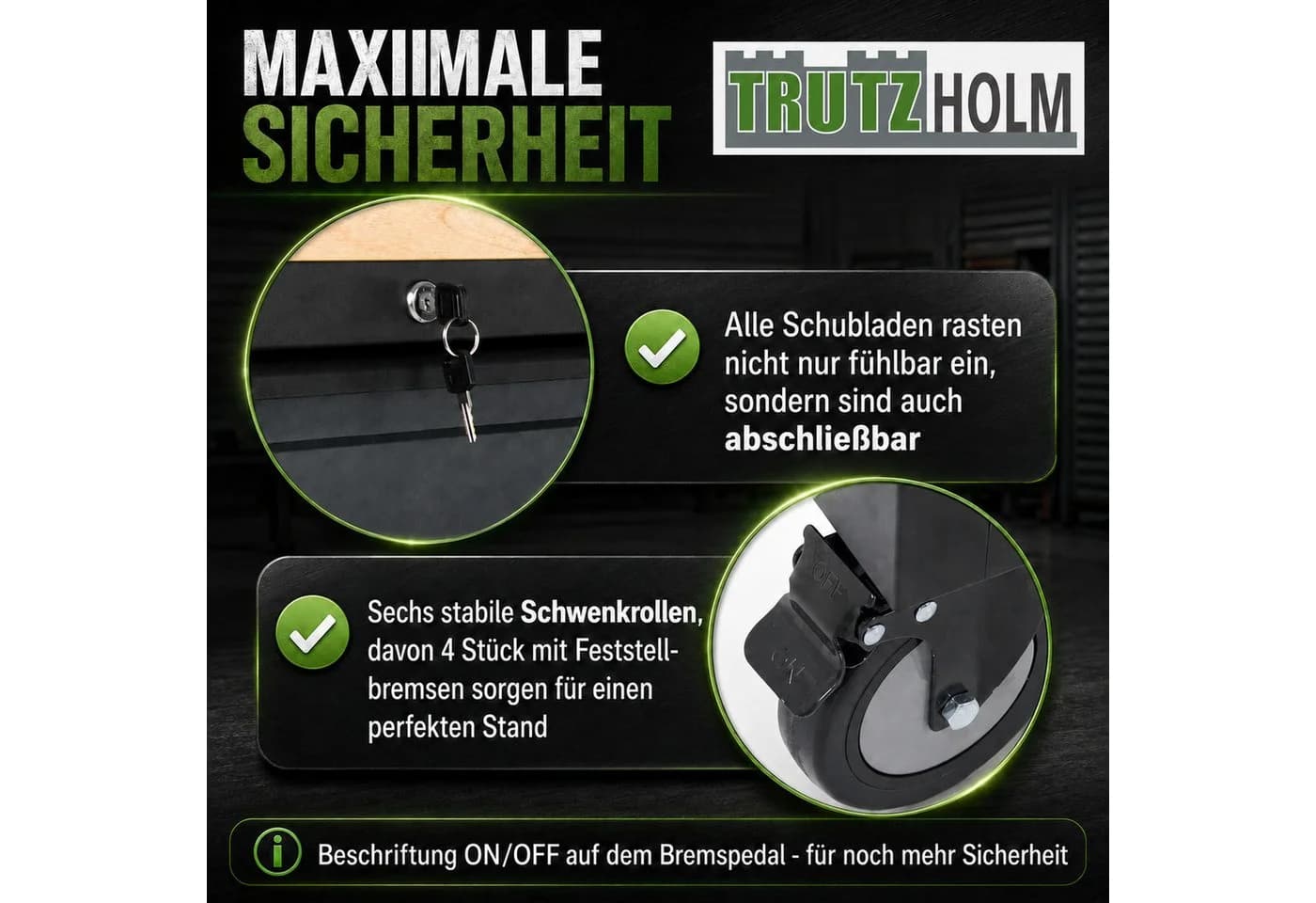 TRUTZHOLM Werkstattwagen Deluxe XXL Anthrazit 20 Schubladen - Bild 5