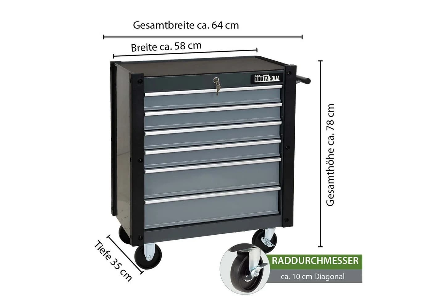 TRUTZHOLM Werkstattwagen Trutzi Rollcontainer Werkzeugaufbewahrung - Bild 3