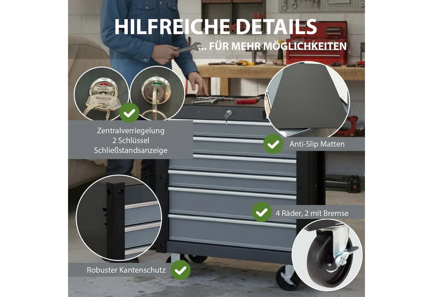 TRUTZHOLM Werkstattwagen Trutzi Rollcontainer Werkzeugaufbewahrung - Bild 4