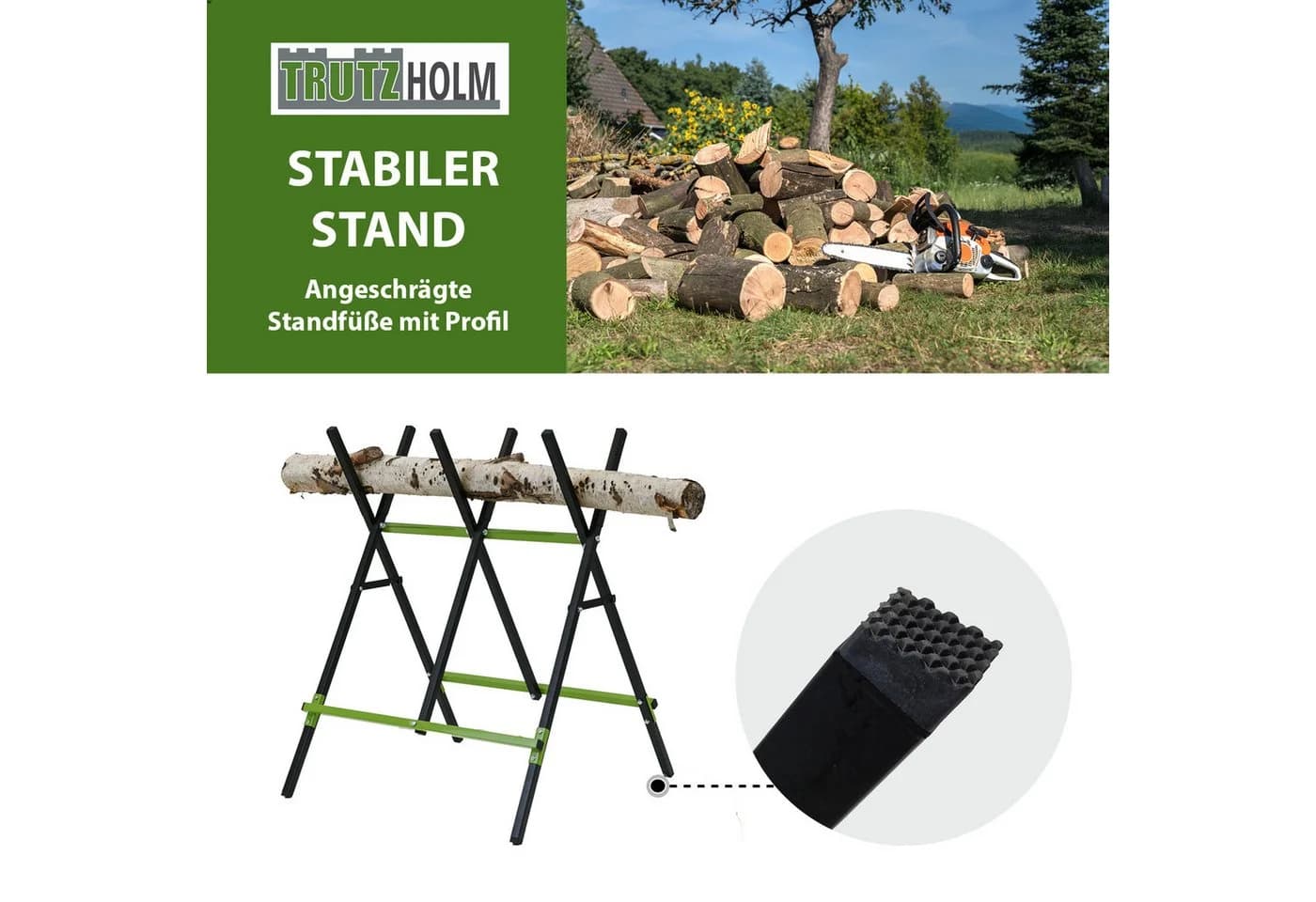TRUTZHOLM Holzsägebock 100 kg Traglast Klappbar 3-fach Verstellbar - Bild 5