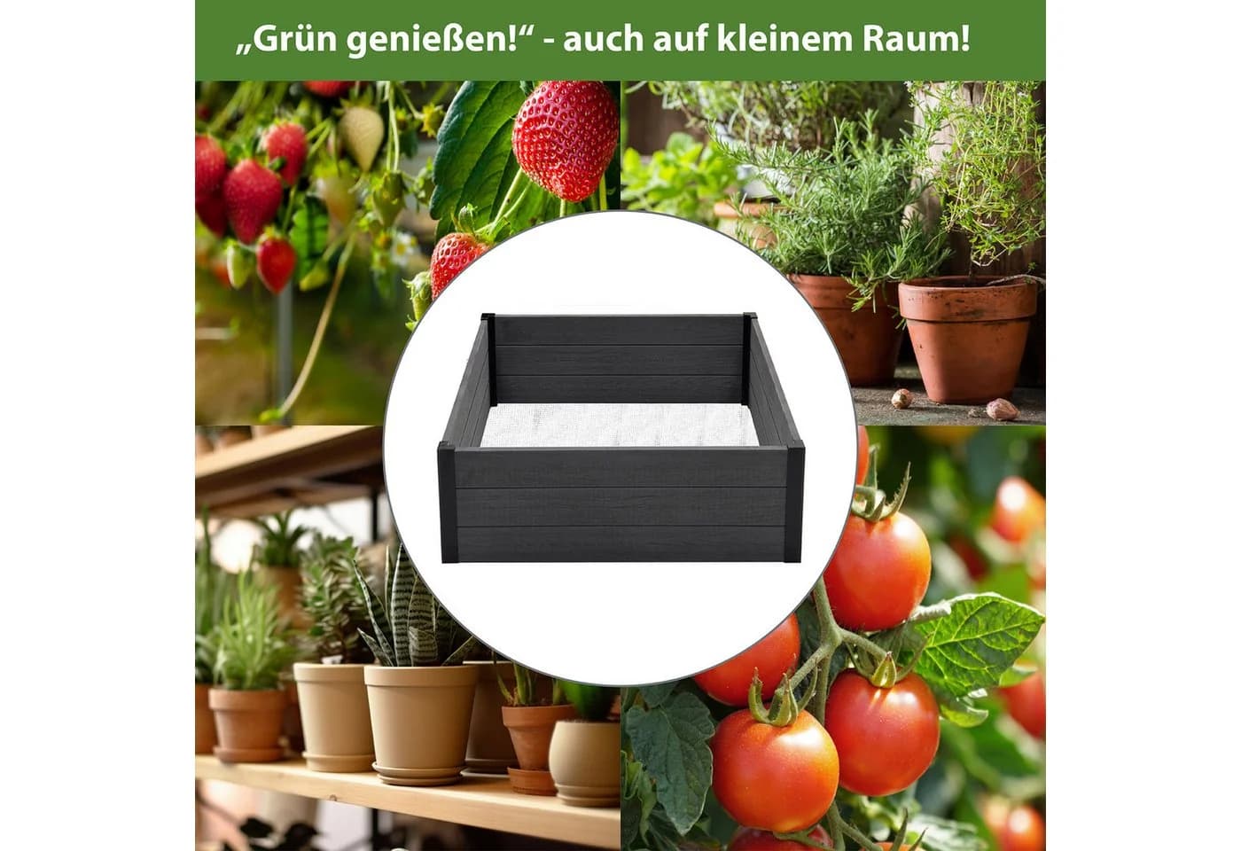 TRUTZHOLM Hochbeet Beeteinfassung Holzoptik mit Wühlmausgitter - Bild 5