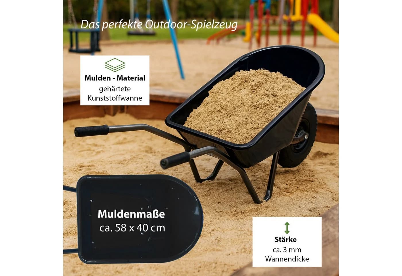 TRUTZHOLM Kinderschubkarre 40kg Kunststoffwanne - Bild 5