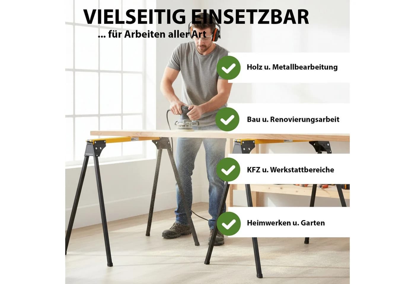 TRUTZHOLM Klappbock 2er-Set Stahl gelb-schwarz klappbar - Bild 4