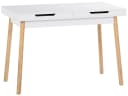 CLP Schreibtisch Porto mit 2 Schubladen Weiß Eichenholzbeine Moderner Bürotisch Bild 3