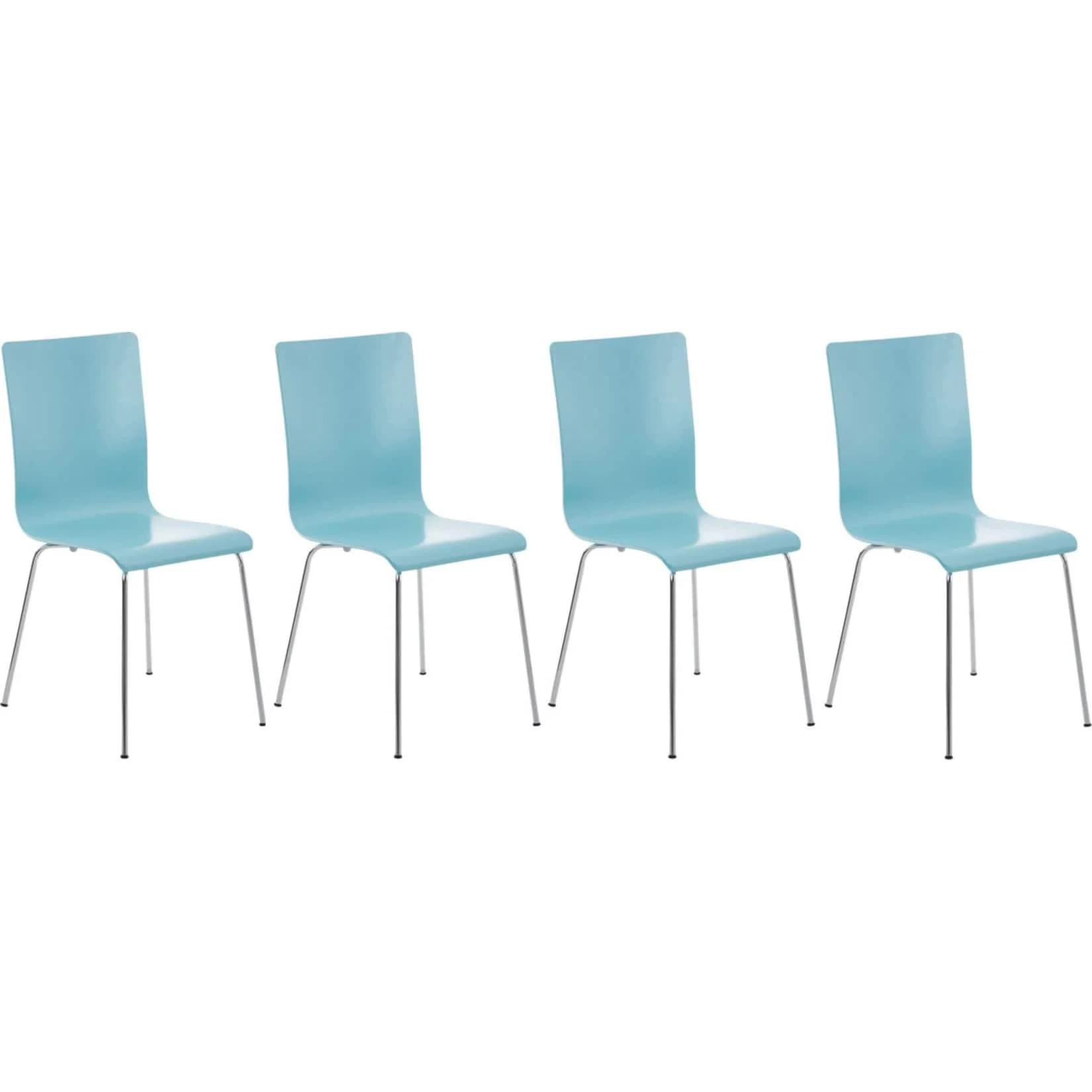 CLP 4er-Set Wartezimmerstuhl PEPE mit ergonomischem Holzsitz und Metallgestell