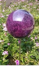 Jürgen Bocker Gartenstecker Rosenkugel Edelstahl Violett 80 cm Stab Bild 3