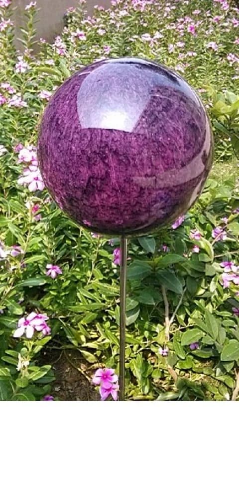 Jürgen Bocker Gartenstecker Rosenkugel Edelstahl Violett 80 cm Stab - Bild 3