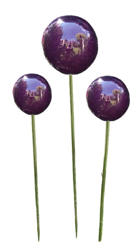 Jürgen Bocker Gartenstecker Rosenkugel Edelstahl Violett 80 cm Stab - Bild 4