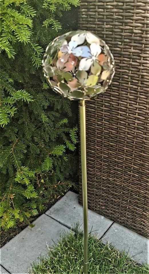 Jürgen Bocker Gartenstecker Rosenkugel Flower Edelstahl matt