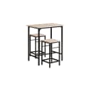 SoBuy Bartisch-Set 3-tlg. Industriell Grau/Braun Bild 1