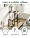 SoBuy Bartisch-Set 3-tlg. Industriell Grau/Braun Bild 2