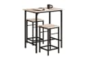 SoBuy Bartisch-Set 3-tlg. Industriell Grau/Braun Bild 3