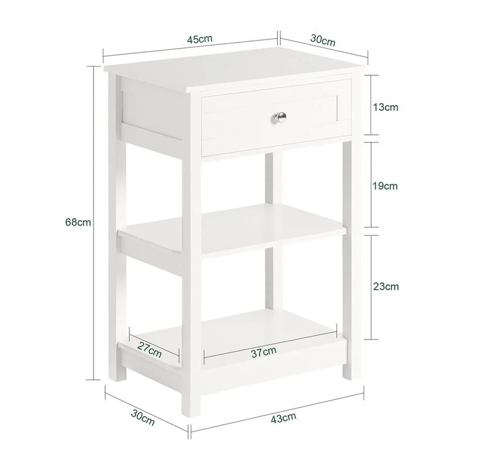 SoBuy Beistelltisch FBT46 Modern Weiß/Schwarz/Hellgrau/Natur - Bild 5