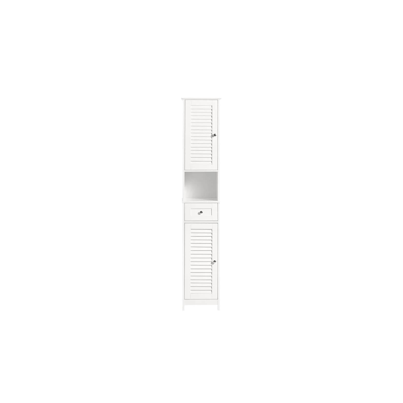 SoBuy Hochschrank FRG236 Weiß Badkommode mit 2 Türen