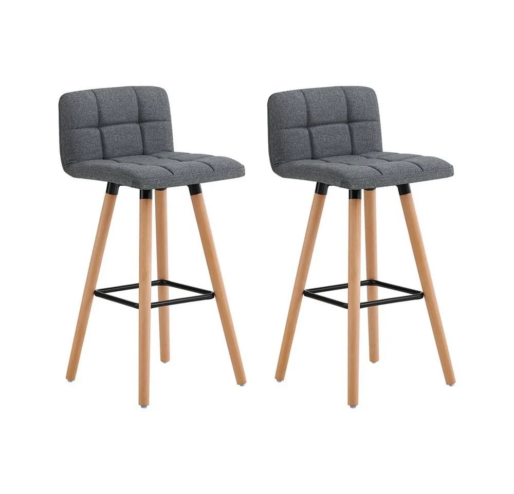 SoBuy Barhocker FST50 2er Set mit Rücklehne Dunkelgrau - Bild 2