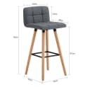 SoBuy Barhocker FST50 2er Set mit Rücklehne Dunkelgrau Bild 5