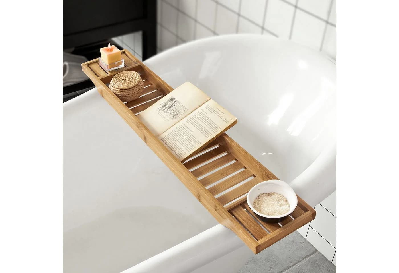 SoBuy Badewannenablage FRG212 Bambus Natur