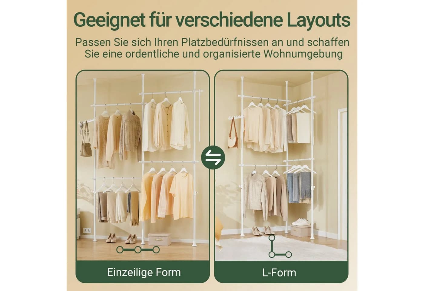 SoBuy Kleiderständer KLS03 Verstellbar Weiß/Schwarz/Grau - Bild 3