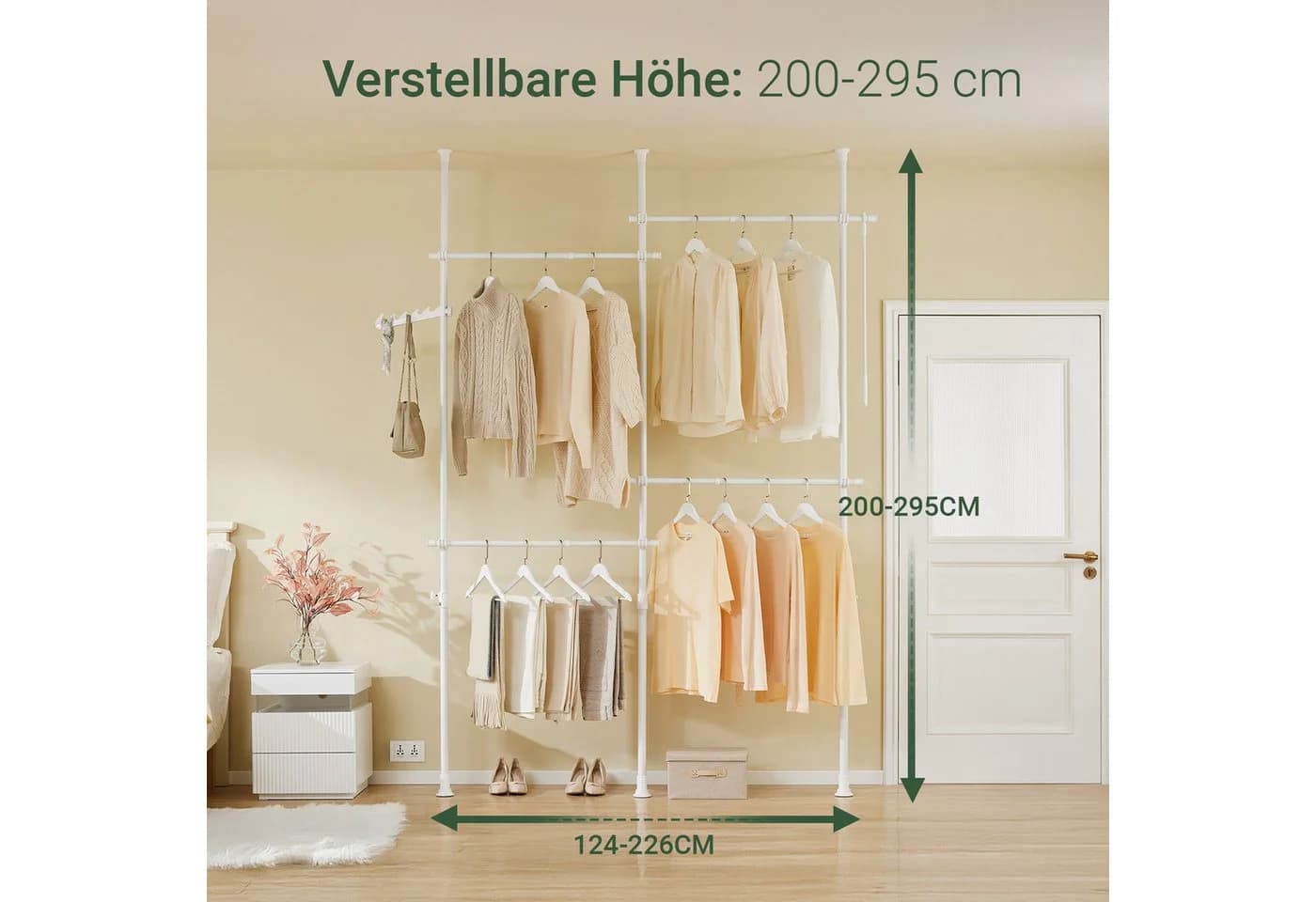 SoBuy Kleiderständer KLS03 Verstellbar Weiß/Schwarz/Grau - Bild 4