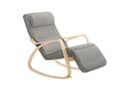 SoBuy Schaukelstuhl FST16 Grau Beige mit verstellbarer Fußstütze Bild 3