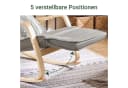 SoBuy Schaukelstuhl FST16 Grau Beige mit verstellbarer Fußstütze Bild 5