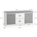 SoBuy Schuhbank FSR66 Sitzbank mit 2 grauen Körben und 2 Schubladen Bild 5