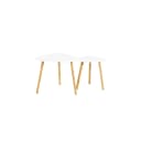 SoBuy Beistelltisch FBT74, 2er Set, Couchtisch, Bambusbeine, Weiß Bild 1