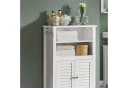 SoBuy Badunterschrank BZR13 Weiß mit Lamellentür und 2 Türen Bild 5