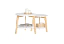 SoBuy Satztisch FBT75 Weiß-Natur 2er Set Modern Bild 3