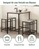 SoBuy Bartisch-Set 5-teilig Grau/Weiß Metall MDF Bild 2