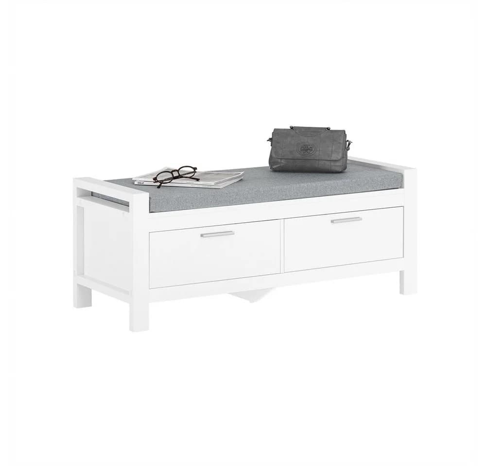 SoBuy Schuhbank FSR74 Weiß mit 2 Schubladen und Sitzfläche - Bild 3
