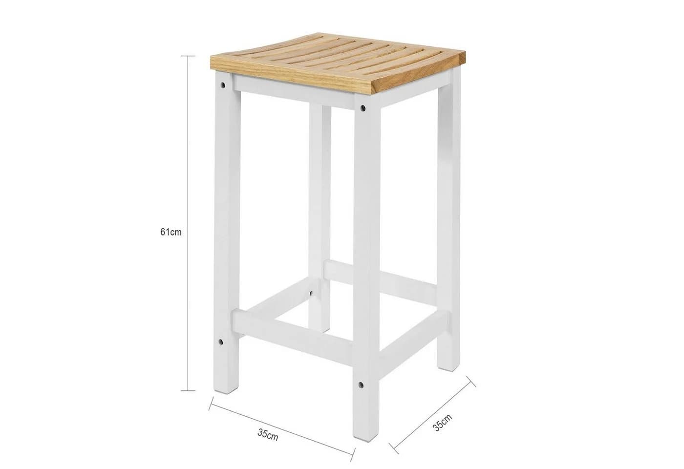 SoBuy Küchenstuhl FST29-WN 2er Set Weiß-Natur Holzstuhl - Bild 4