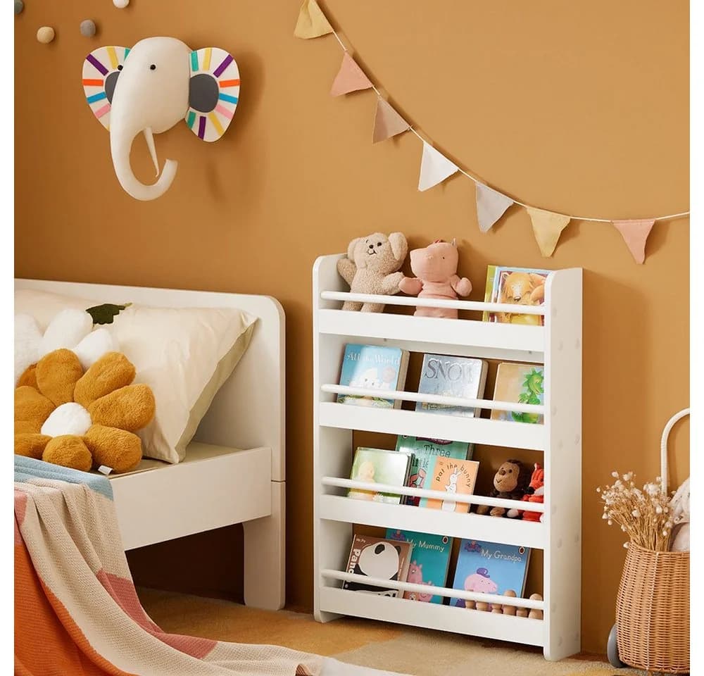 SoBuy Bücherregal KMB08 Weiß mit 4 Ablagen - Bild 4
