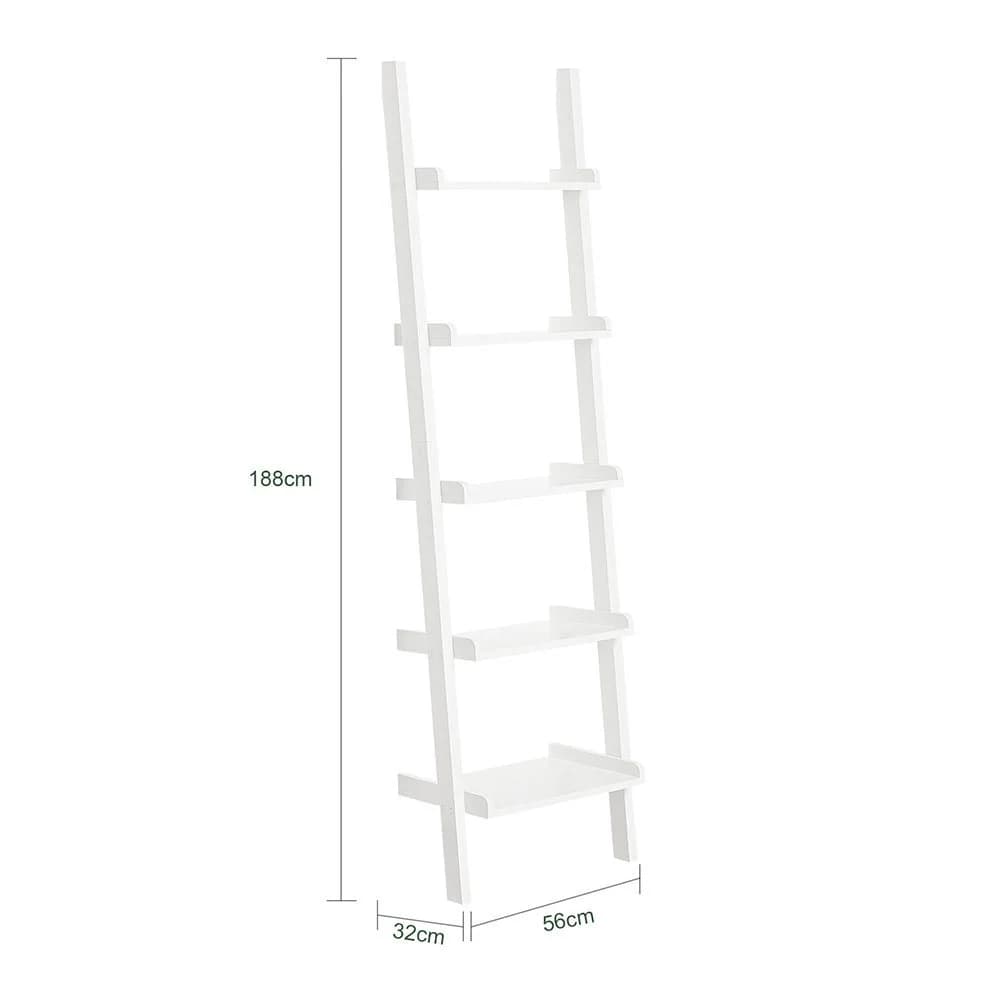 SoBuy Leiterregal FRG17 Weiß 5 Ebenen MDF Standregal - Bild 5