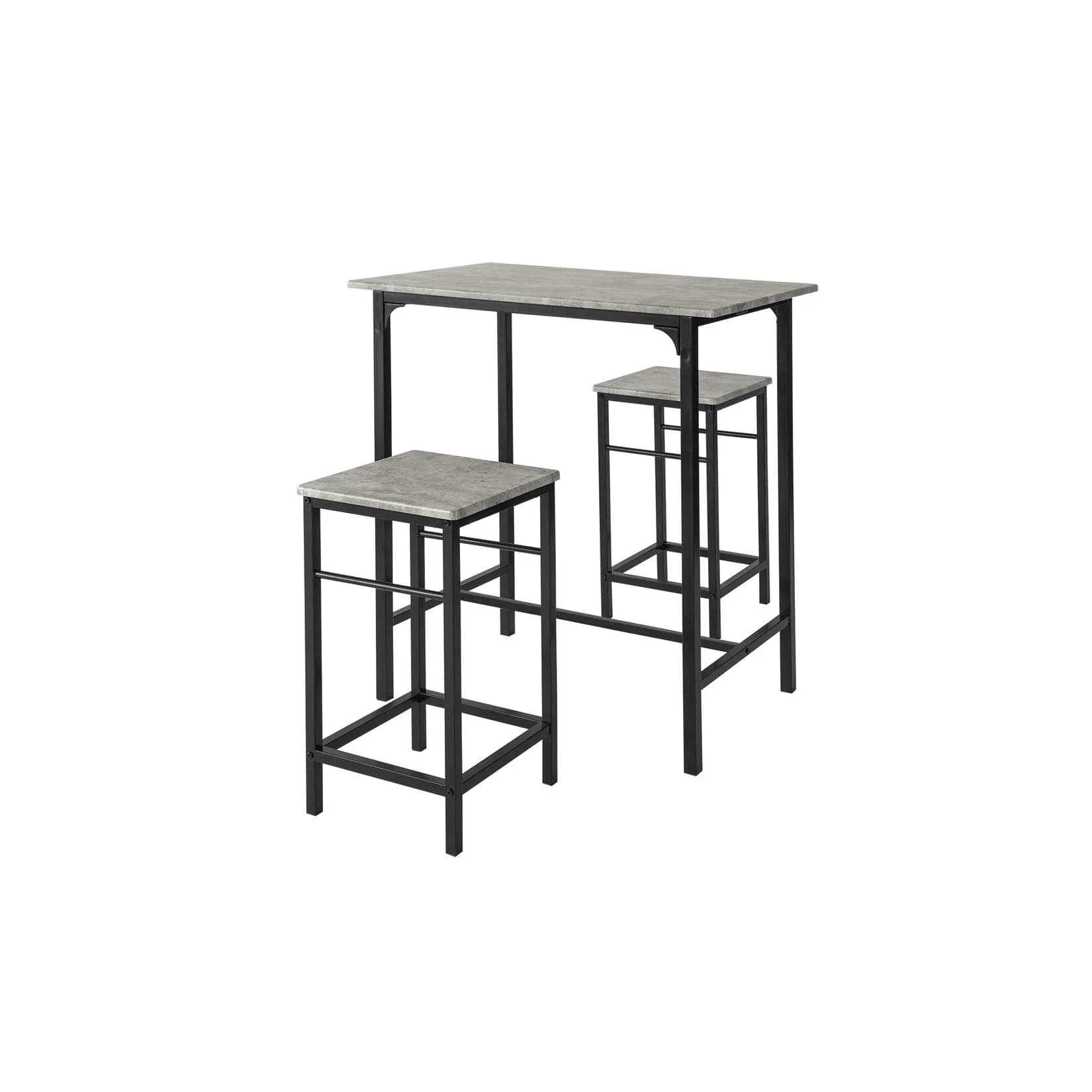 SoBuy Essgruppe OGT10 3-tlg. Grau Metall Bartisch-Set