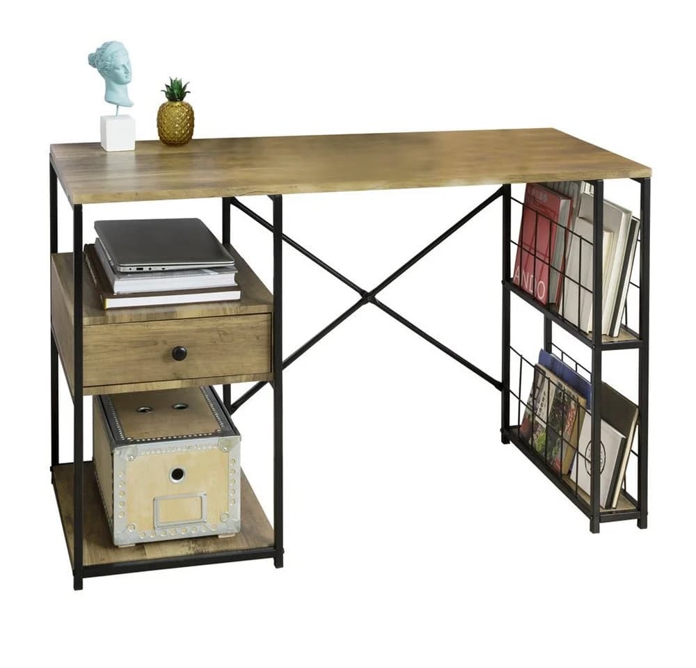 SoBuy Schreibtisch FWT61 Industriell Schwarz Holz - Bild 3