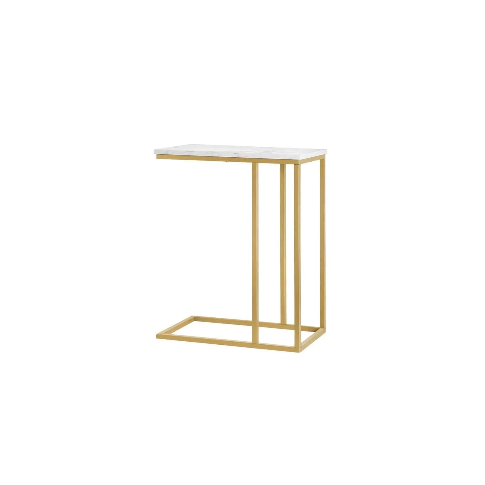 SoBuy Beistelltisch FBT87/44 C-Form Gold Grau Vintage