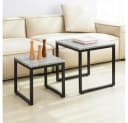 SoBuy Satztisch FBT42 2er Set Couchtisch Beistelltisch Grau/Schwarz Metall Bild 1